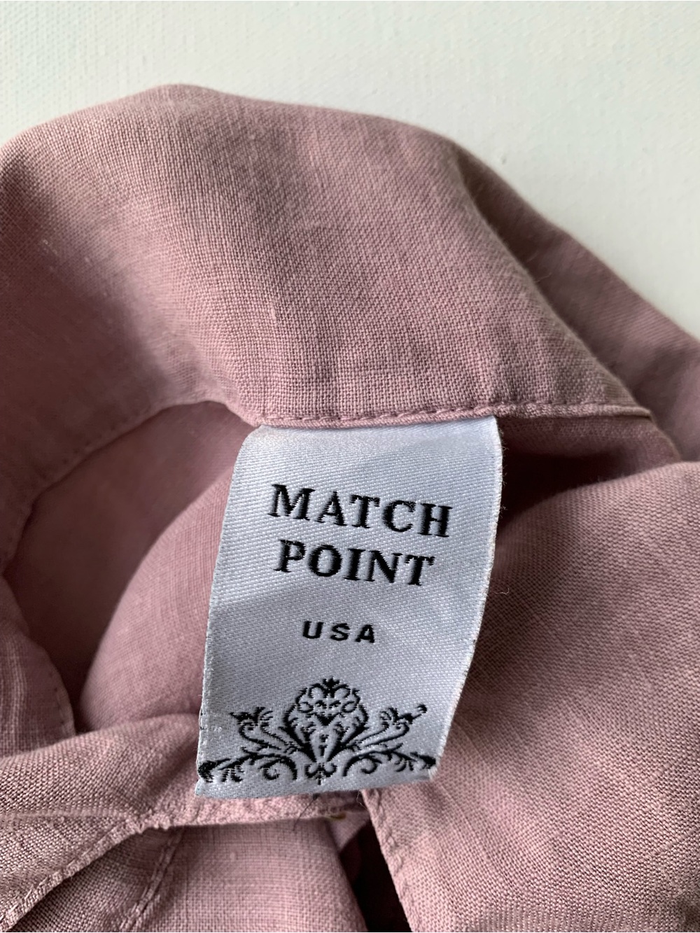 Match Point 100% Linen ¼ Button-Front Linen Tunic Size M Made in USA - Picture 6 of 11